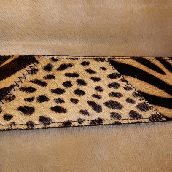 Saks Fith Avenue Ellen Tracy Fur Belt, zebra, Chetan,Lepard 29.5 inches A1 - Picture 8 of 11